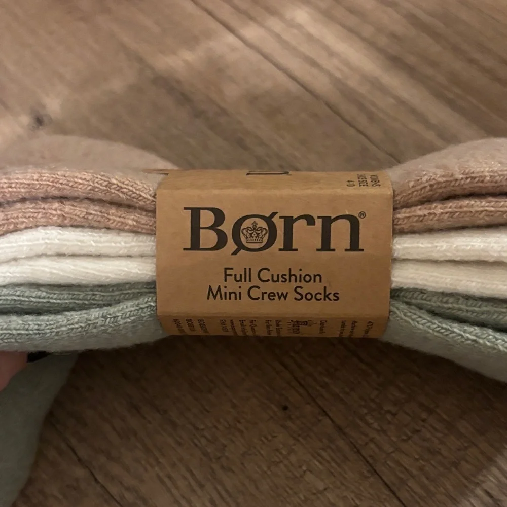 Born Full Cushion Mini Crew Socks 3-pack
